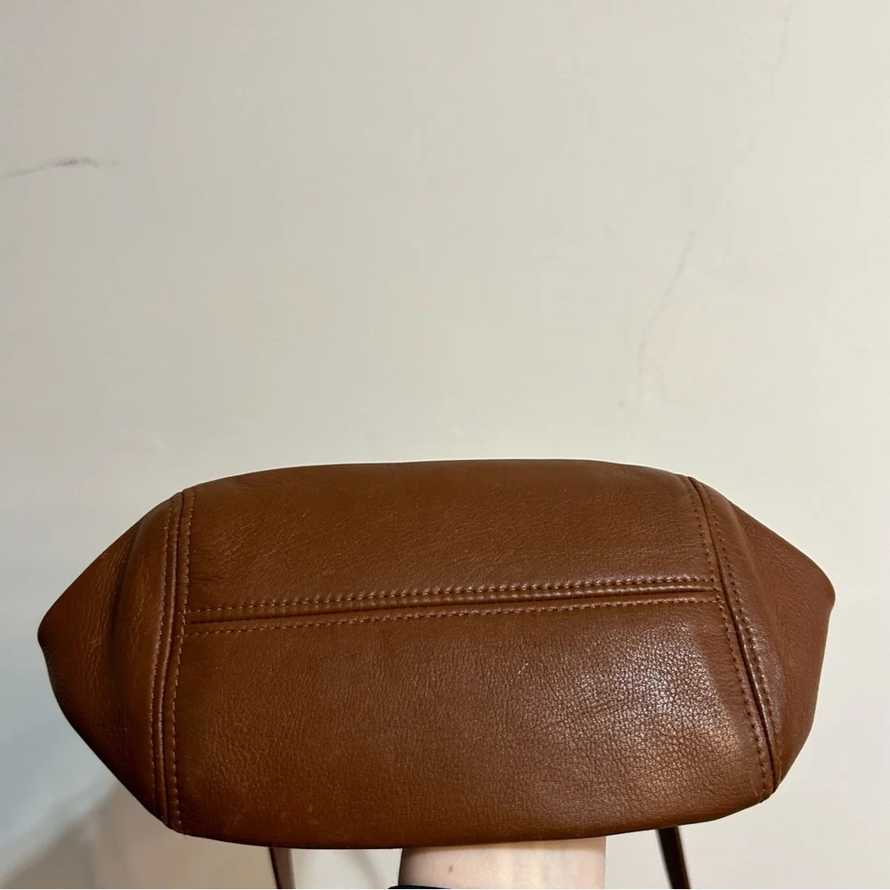 Vintage Coach 4156 Toffee Brown Leather Soho Belted Bucket Buckle Pouch Bag - Picture 6 of 16